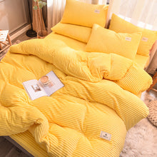 Load image into Gallery viewer, Soft Corduroy Velvet Fleece Quilt Cover Set - Yellow Mellow