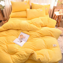 Load image into Gallery viewer, Soft Corduroy Velvet Fleece Quilt Cover Set - Yellow Mellow