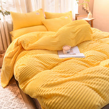 Load image into Gallery viewer, Soft Corduroy Velvet Fleece Quilt Cover Set - Yellow Mellow