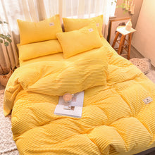 Load image into Gallery viewer, Soft Corduroy Velvet Fleece Quilt Cover Set - Yellow Mellow