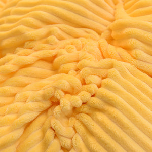 Soft Corduroy Velvet Fleece Quilt Cover Set - Yellow Mellow