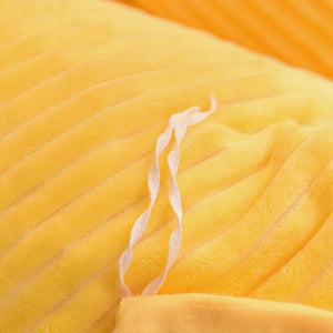 Soft Corduroy Velvet Fleece Quilt Cover Set - Yellow Mellow