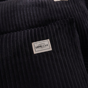 Soft Corduroy Velvet Fleece Quilt Cover Set - Black