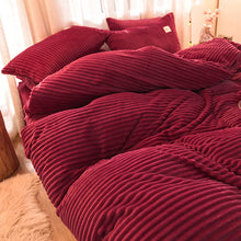 Load image into Gallery viewer, Soft Corduroy Velvet Fleece Quilt Cover Set - Red