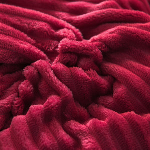 Soft Corduroy Velvet Fleece Quilt Cover Set - Red