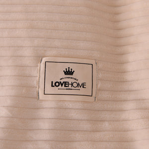 Soft Corduroy Velvet Fleece Quilt Cover Set - Cream Pink