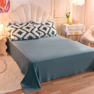 Fluffy Faux Mink & Velvet Fleece Quilt Cover Set - Diamond