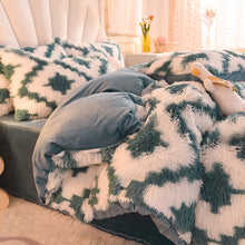 Load image into Gallery viewer, Fluffy Faux Mink &amp; Velvet Fleece Quilt Cover Set - Diamond