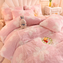 Load image into Gallery viewer, Fluffy Faux Mink &amp; Velvet Fleece Quilt Cover Set - Flower