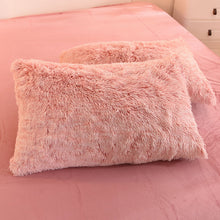 Load image into Gallery viewer, Fluffy Faux Mink &amp; Velvet Fleece Quilt Cover Set - French Pink