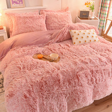 Load image into Gallery viewer, Fluffy Faux Mink &amp; Velvet Fleece Quilt Cover Set - French Pink