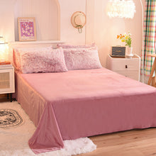 Load image into Gallery viewer, Fluffy Faux Mink &amp; Velvet Fleece Quilt Cover Set - Deep Pink White