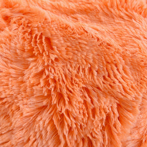 Fluffy Faux Mink & Velvet Fleece Quilt Cover Set - Orange white