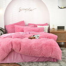 Load image into Gallery viewer, Fluffy Faux Mink &amp; Velvet Fleece Quilt Cover Set - Pink