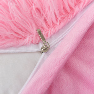 Fluffy Faux Mink & Velvet Fleece Quilt Cover Set - Pink