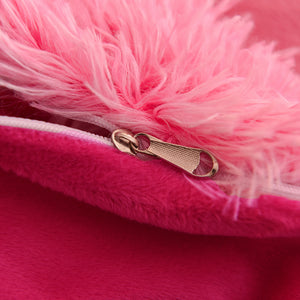 Fluffy Faux Mink & Velvet Fleece Quilt Cover Set - Pink white