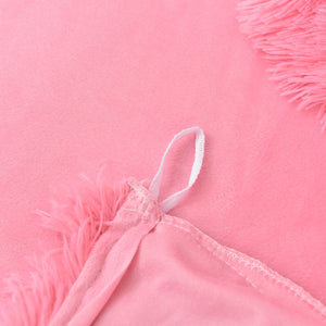 Fluffy Faux Mink & Velvet Fleece Quilt Cover Set - Pink Peach