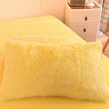 Load image into Gallery viewer, Fluffy Faux Mink &amp; Velvet Fleece Quilt Cover Set - Yellow White