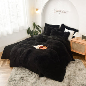 Fluffy Quilt Cover only - Black - King Size CLEARANCE