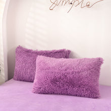 Load image into Gallery viewer, Fluffy Faux Mink &amp; Velvet Fleece Quilt Cover Set - Purple