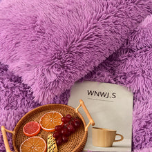 Load image into Gallery viewer, Fluffy Faux Mink &amp; Velvet Fleece Quilt Cover Set - Purple
