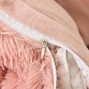 Fluffy Faux Mink & Velvet Fleece Quilt Cover Set - Rose Gold
