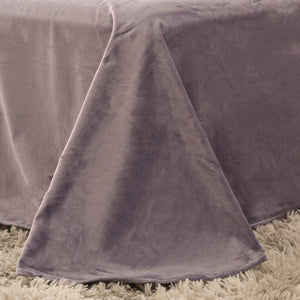 Fluffy Faux Mink & Velvet Fleece Quilt Cover Set - Dusty Lavender