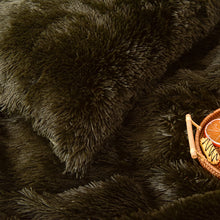 Load image into Gallery viewer, Fluffy Faux Mink &amp; Velvet Fleece Quilt Cover Set - Dark Green
