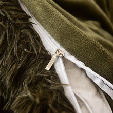 Load image into Gallery viewer, Fluffy Faux Mink &amp; Velvet Fleece Quilt Cover Set - Dark Green