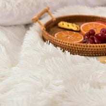 Load image into Gallery viewer, Fluffy Faux Mink &amp; Velvet Fleece Quilt Cover Set - Pure White