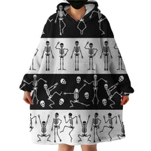 Load image into Gallery viewer, Blanket Hoodie - Dancing Skulls (Made to Order)