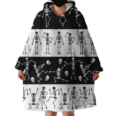 Blanket Hoodie - Dancing Skulls (Made to Order)