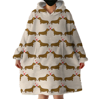Blanket Hoodie - Dachshund in Love (Made to Order)