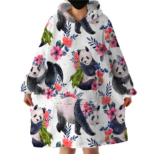 Blanket Hoodie - Flower Panda (Made to Order)