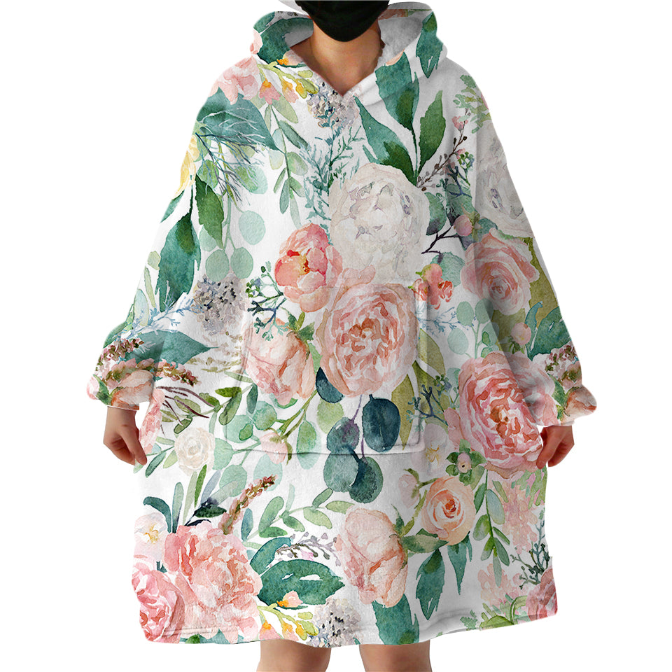 Blanket Hoodie - Flower Watercolour (Made to Order)