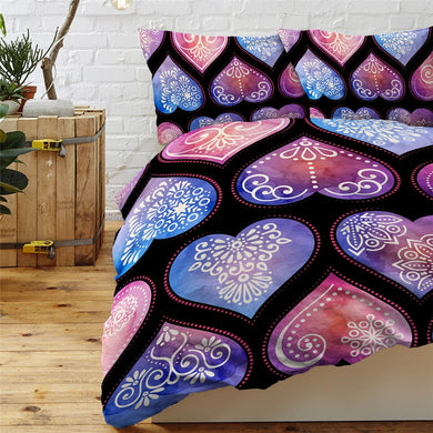 Mandala Quilt Cover Set - Hearts