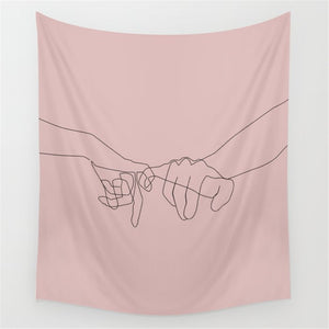 Line Draw Wall Tapestry