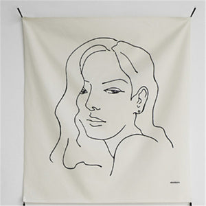 Line Draw Wall Tapestry