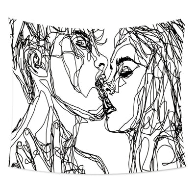 Line Draw Wall Tapestry