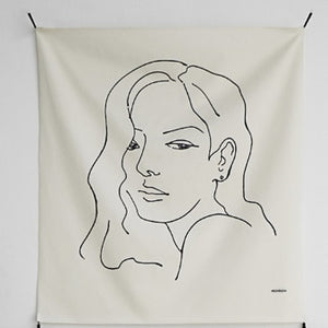 Line Draw Wall Tapestry