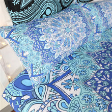 Load image into Gallery viewer, Dreaming in Blue Mandala Bed Set