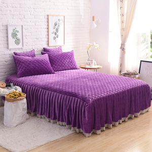 Velvet Fleece Quilt Cover Set - Purple