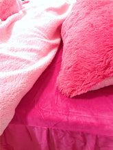 Load image into Gallery viewer, Fluffy Faux Lambswool Quilt Cover Set - Hot Pink