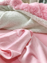 Load image into Gallery viewer, Fluffy Faux Lambswool Quilt Cover Set - Pink