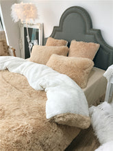 Load image into Gallery viewer, Fluffy Faux Lambswool Quilt Cover Set - Camel