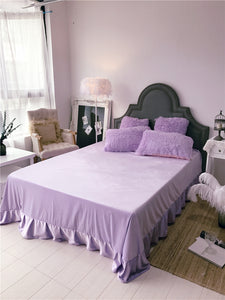 Fluffy Faux Lambswool Quilt Cover Set - Violet