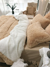 Load image into Gallery viewer, Fluffy Faux Lambswool Quilt Cover Set - Camel