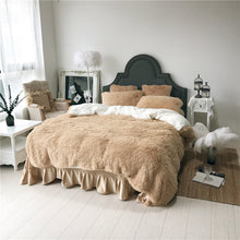 Load image into Gallery viewer, Fluffy Faux Lambswool Quilt Cover Set - Camel