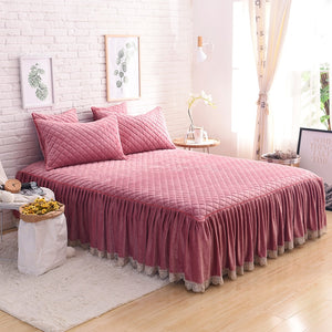 Velvet Fleece Quilt Cover Set - Pink