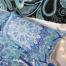 Load image into Gallery viewer, Dreaming in Blue Mandala Bed Set